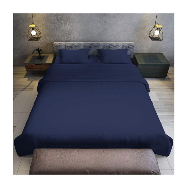 4pc 1000 Thread Count Cotton Rich Queen Bed Sheet Set CVC Navy