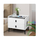 Bedside Table Led Lights Drawers Storage