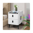 Bedside Table Led Lights Drawers Storage