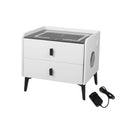 Bedside Table Led Lights Drawers Storage