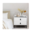 Bedside Table Led Lights Drawers Storage