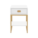 Bedside Table White And Gold