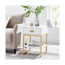 Bedside Table White And Gold