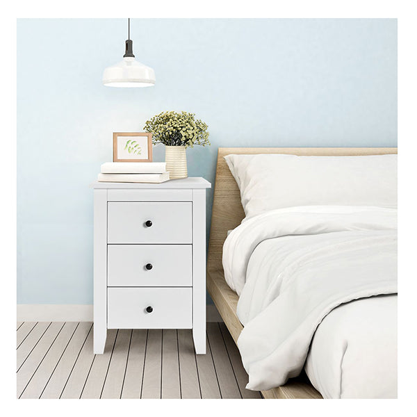 Bedside Table With 3 Drawers For Living Room And Bedroom