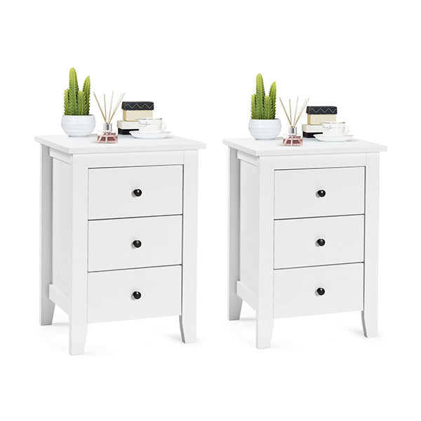 Bedside Table With 3 Drawers For Living Room And Bedroom