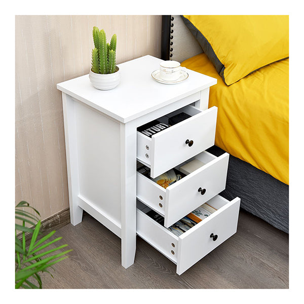 Bedside Table With 3 Drawers For Living Room And Bedroom
