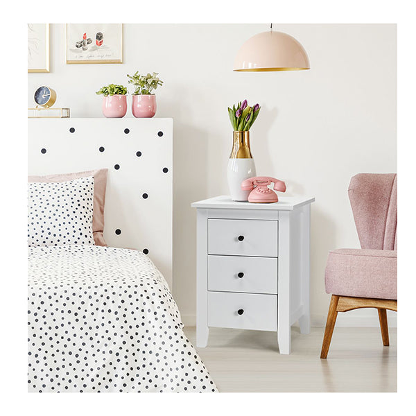 Bedside Table With 3 Drawers For Living Room And Bedroom