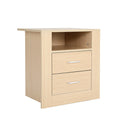 Bedside Tables 2 Drawer 1 Shelf Zuri Oak