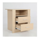 Bedside Tables 2 Drawer 1 Shelf Zuri Oak