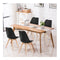 4 Pieces Beech Dining Chairs With Pu Padded Cushion For Kitchen