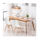 4 Pieces Beech Dining Chairs With Pu Padded Cushion For Kitchen