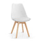 4 Pieces Beech Dining Chairs With Pu Padded Cushion For Kitchen