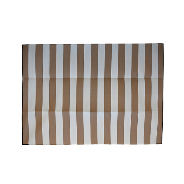 270 X 360 Cm Beige And White Stripes Waterproof Large Camping Mat
