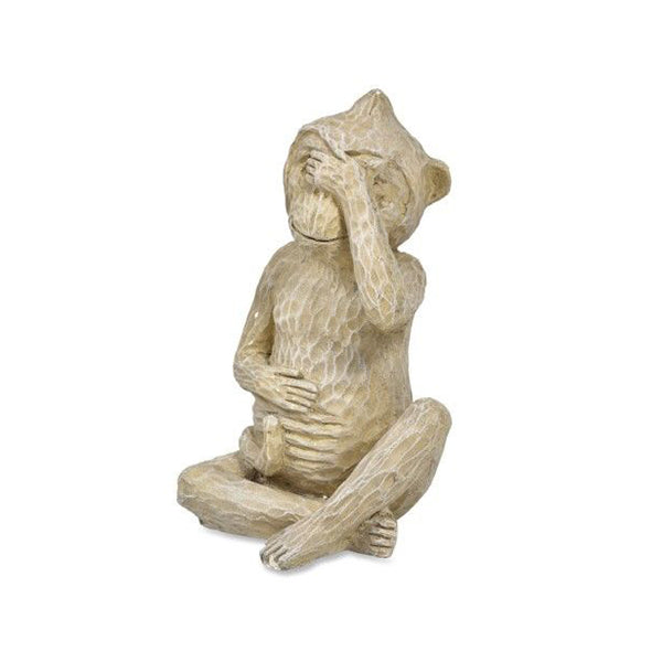 Beige See No Wise Polyresin Monkey Statue