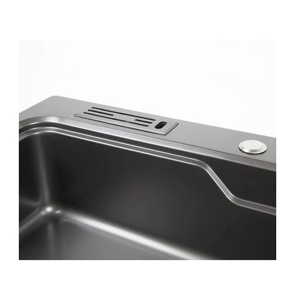 Belle Luxe Single Bowl Kitchen Sink Dual Step Gunmetal