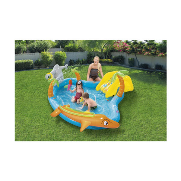 273L Inflatable Sea Life Water Fun Park Pool With Slide