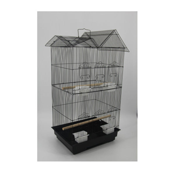 Medium Size Bird Cage Parrot Budgie Aviary with Perch    Black
