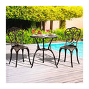 Outdoor Patio Set Chairs&Table 3PCS Bronze