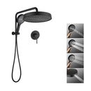 Black 13 Inch Twin Rain Shower Head With Shower Mixer Rail 4 Mode