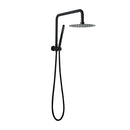 Black 8 Inch Brass Handheld Shower Head Set Top Water Inlet
