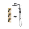 Black 200Mm Stainless Shower Head 3 Modes Rain Handheld Heads Set Wall