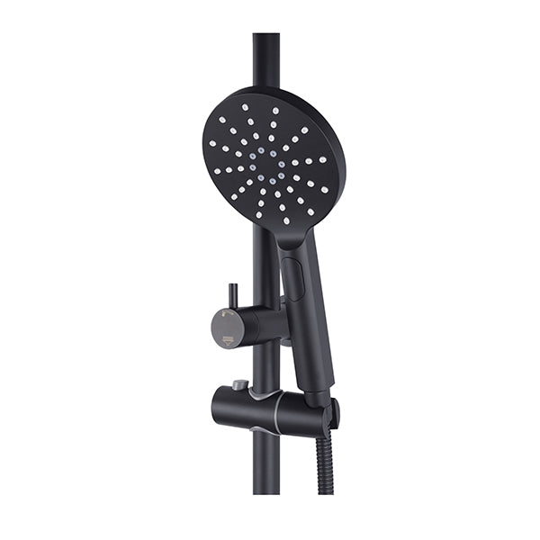 8 Inch Ss304 Shower Heads Set 3 Modes Handheld Head Wall Taps Black
