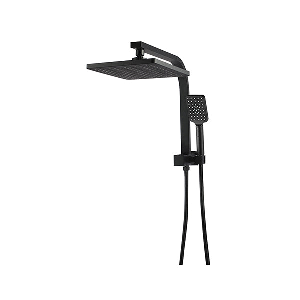 Aca Shower Head Set 8 Inch Square Rain Handheld Head Black Wels