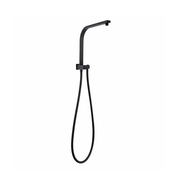Aca Shower Head Set 8 Inch Square Rain Handheld Head Black Wels