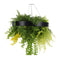 Black Framed Roof Hanging Disc With Draping Life Like Plants