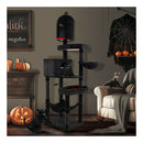 Black Halloween Extra Large Cat Tower With 2 Cat Condos Black