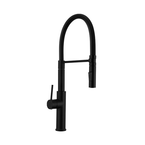Gooseneck Pull Down Spray Swivel Brass Laundry Sink Faucet Black