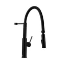 Gooseneck Pull Down Spray Swivel Brass Laundry Sink Faucet Black