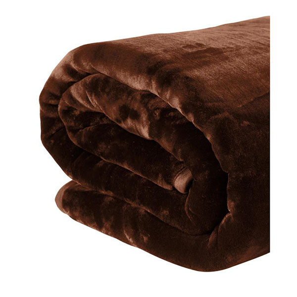 600GSM Large Double Sided Faux Mink Blanket Chocolate