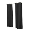 2X Blockout Curtains Panels 3 Layers Black