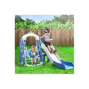Kids Slide Swing Basketball Ring Blue