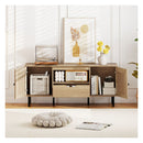 Boho Tv Stand For 60Inch Tv Entertainment Center With Cabinets Natural