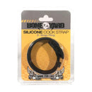 Boneyard Silicone Cock Strap Black Black 3 Snap Adjustable Cock Ring