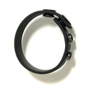Boneyard Silicone Cock Strap Black Black 3 Snap Adjustable Cock Ring