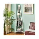 Modern Corner Bookcase And Shelf With Strong Wooden Frame For Office