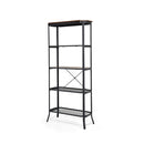 5 tier Bookshelf with Steel Frame for Living Room