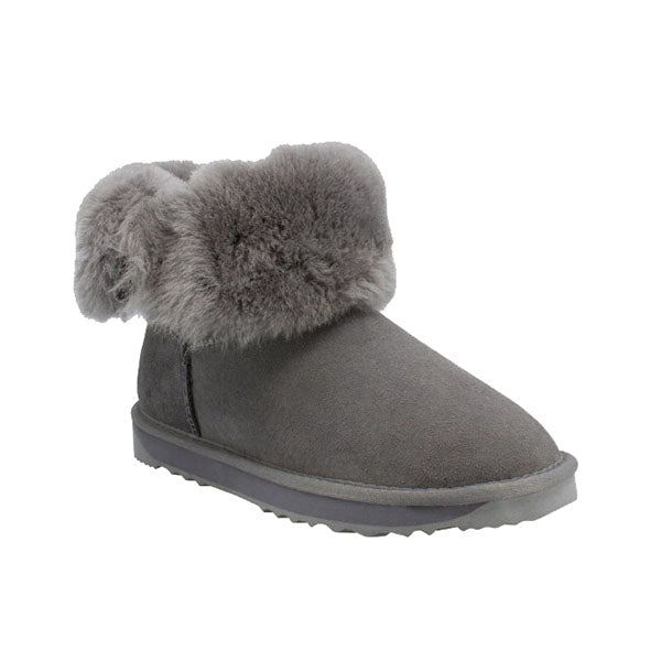 Platinum Sheepskin Water-resistant Mid Bailey Button Boots Grey