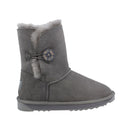 Platinum Sheepskin Water-resistant Mid Bailey Button Boots Grey