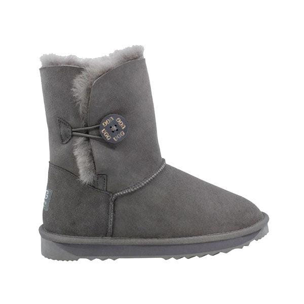 Platinum Sheepskin Water-resistant Mid Bailey Button Boots Grey