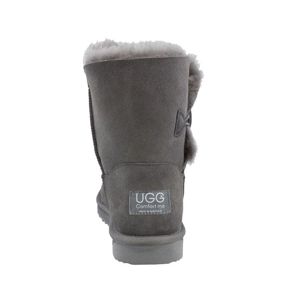 Platinum Sheepskin Water-resistant Mid Bailey Button Boots Grey