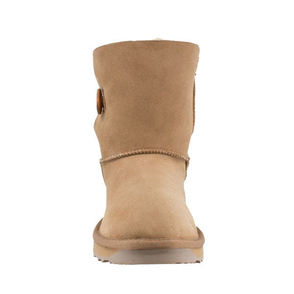 Platinum Sheepskin Water-resistant Mid Bailey Button Boots Chestnut