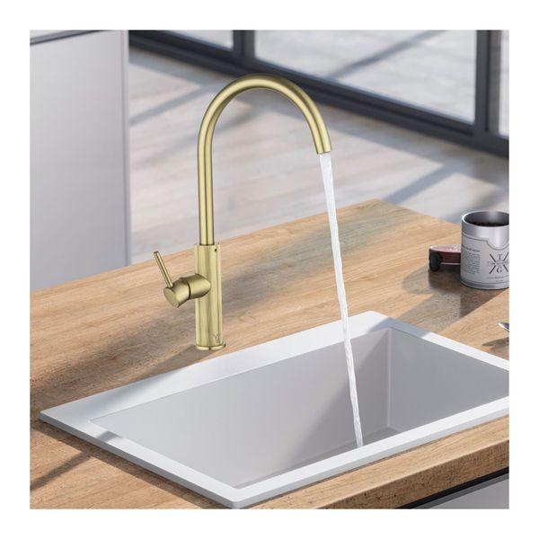 Brass Kitchen Sink Laundry Mixer Tap Swivel Spout Faucet