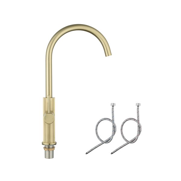 Brass Kitchen Sink Laundry Mixer Tap Swivel Spout Faucet