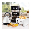 Breakfast Set With Rose Gold Kettle And Toaster With Espresso Machine