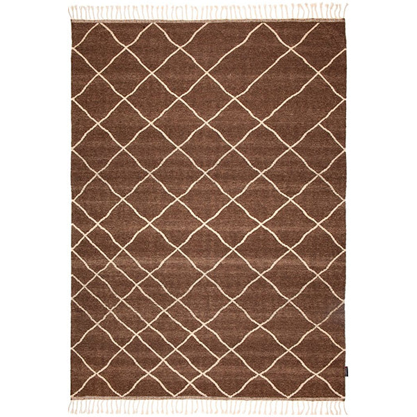 Brown Berber Kilim Wool Rug