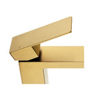 Brushed Gold Bathroom Sink Tap Vanity Basin Square Lever